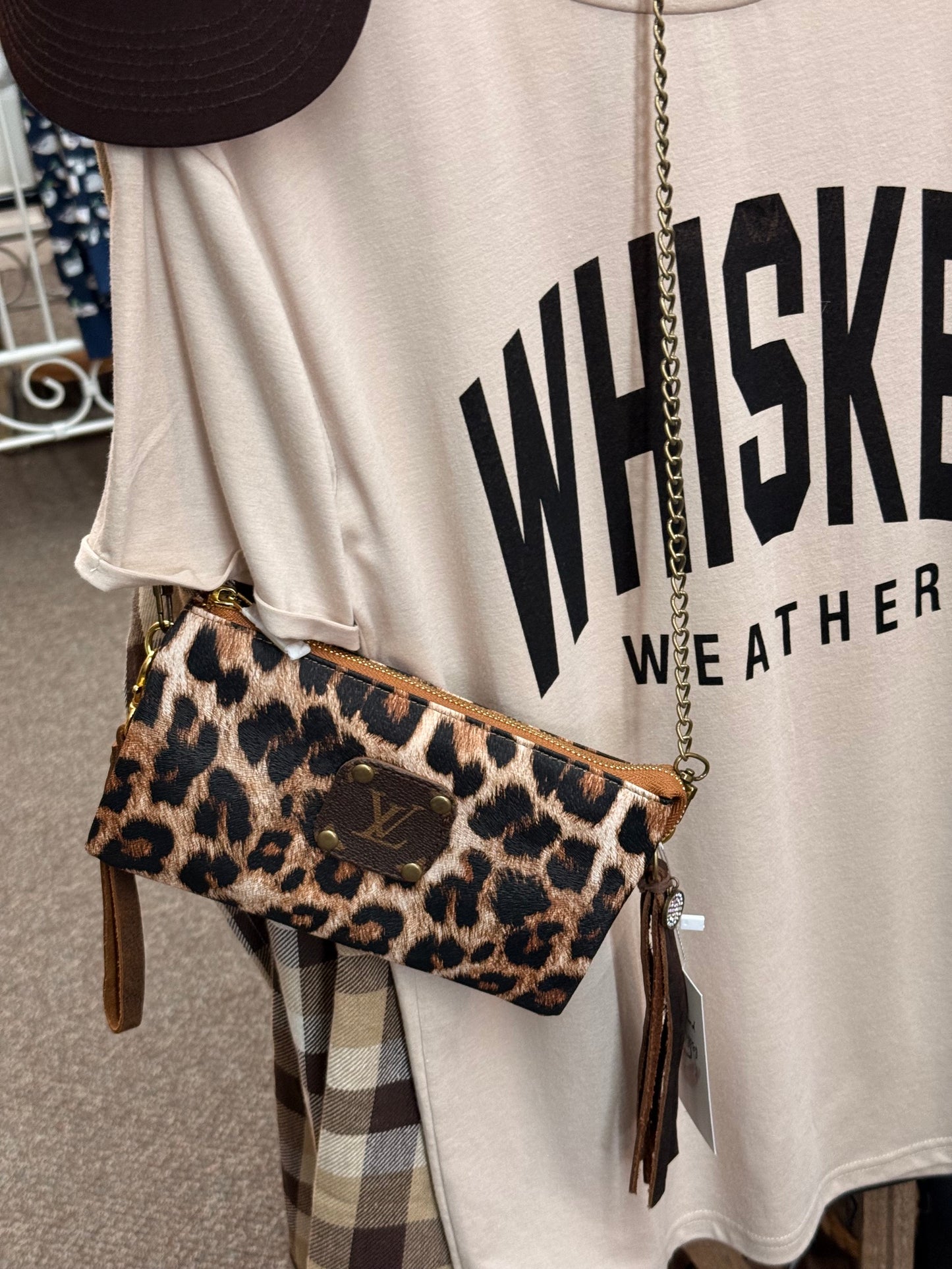 Leopard LV Upcycled Crossbody