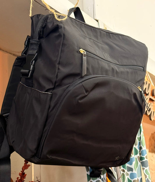 JuJube Back pack Diaper bag Black, also available in Olive.