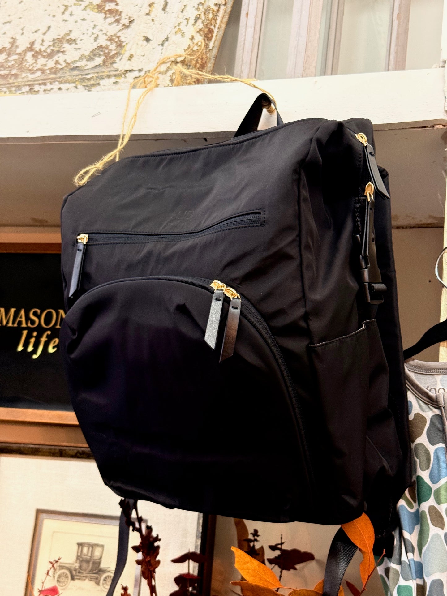 JuJube Back pack Diaper bag Black, also available in Olive.