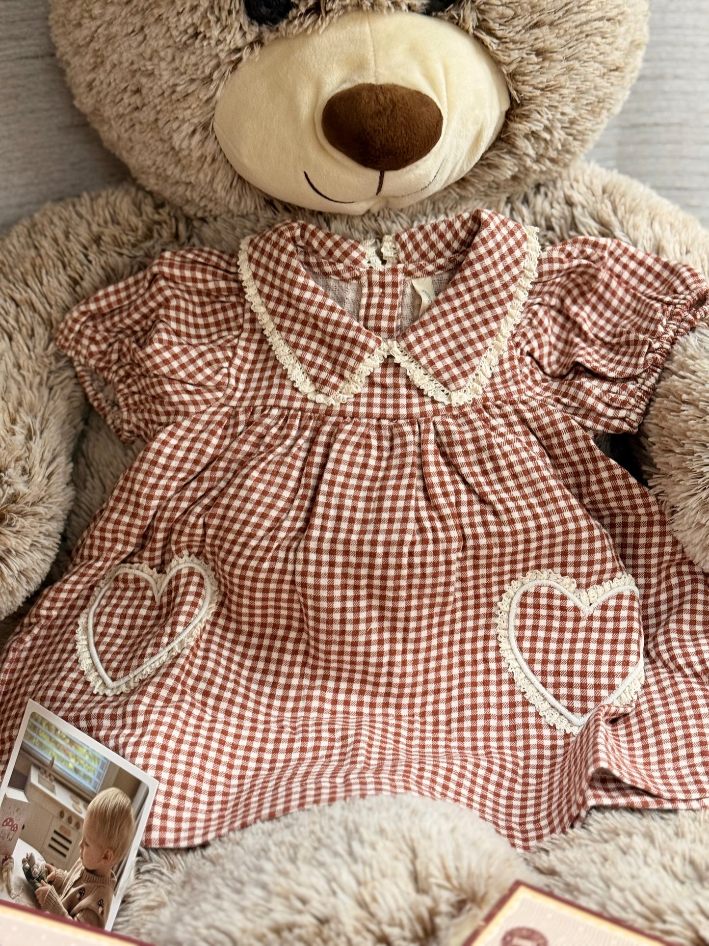 Quincy Mae Red gingham dress with bloomers