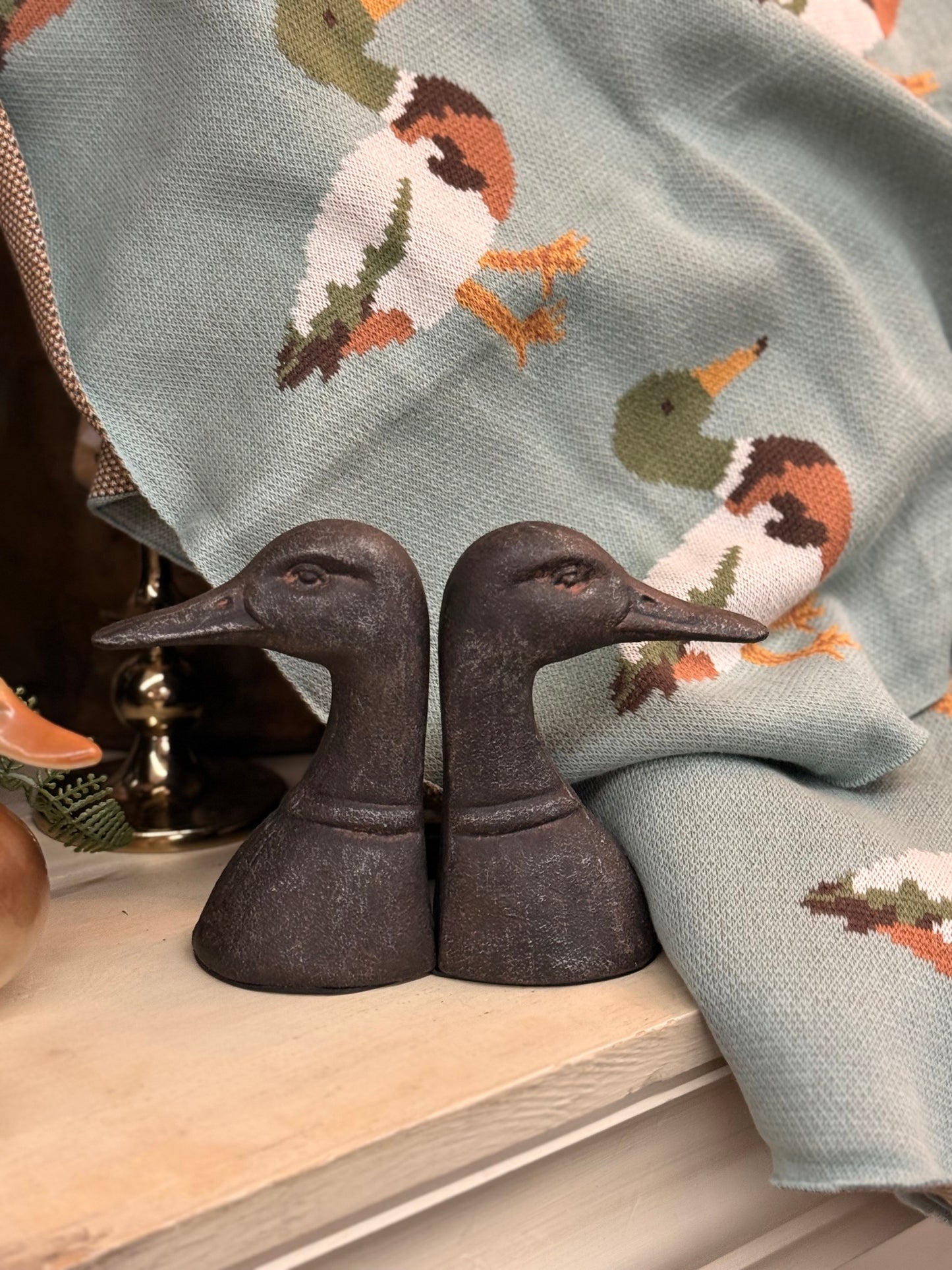 Dusty Blue Mallard Baby Blanket