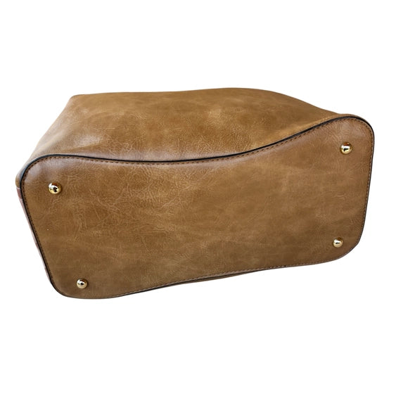 2 in 1 Cognac Upcycled LV Patch Purse