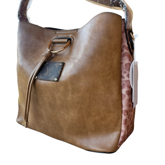 2 in 1 Cognac Upcycled LV Patch Purse