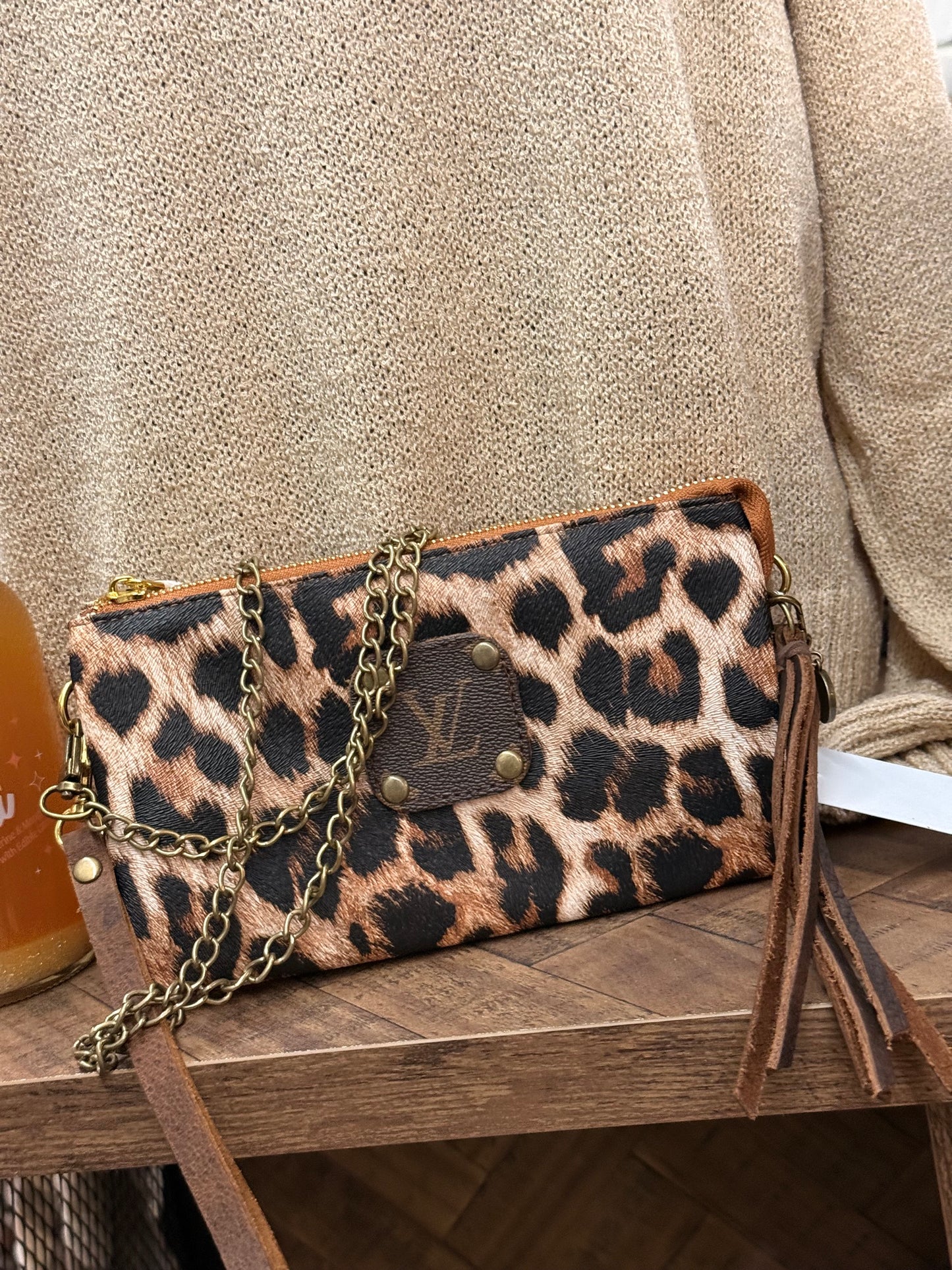 Leopard LV Upcycled Crossbody
