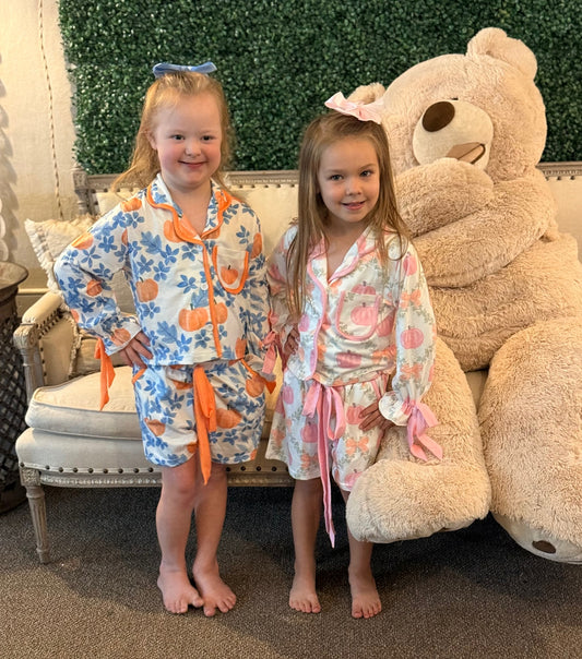 Pink white orange pj's