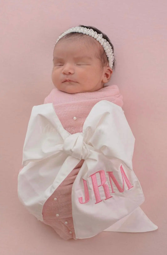 Newborn Embroidered Tie Sash