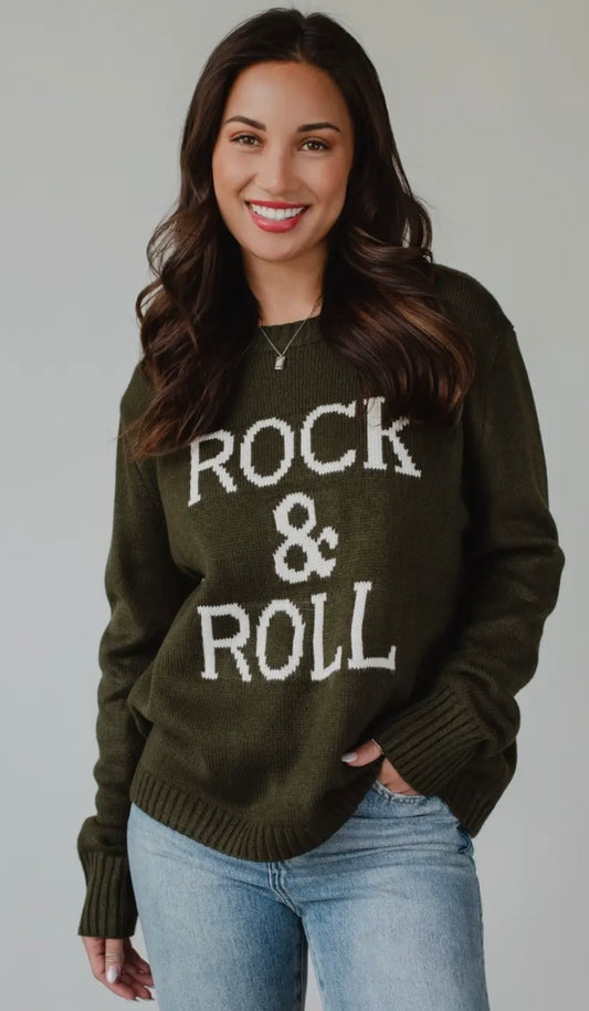 Olive Rock & Roll Sweater