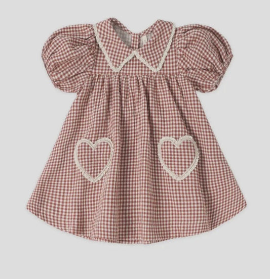 Quincy Mae Red gingham dress with bloomers