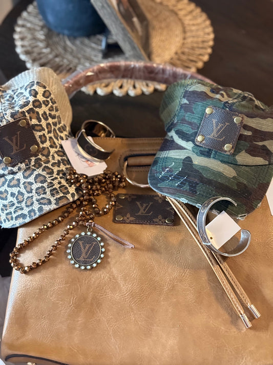 LV Patch Upcycled Camo hat