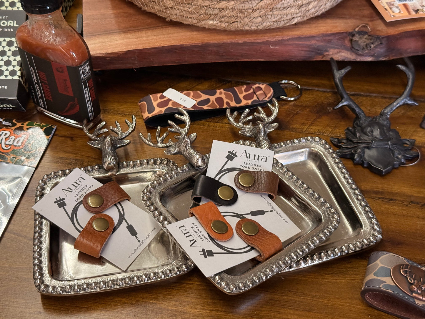 Deer head silver trinket tray