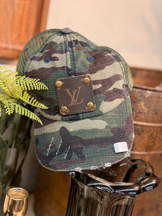 LV Patch Upcycled Camo hat