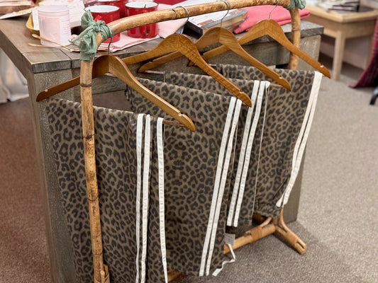 Leopard stripe twill pants