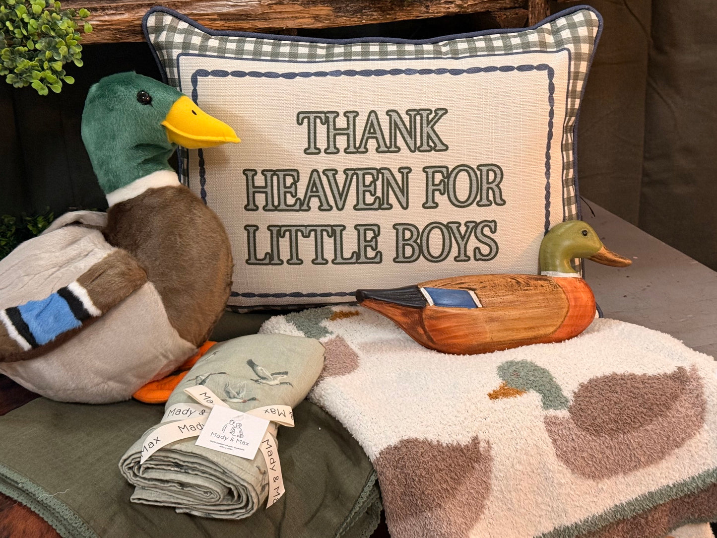 Thank Heaven for Little Boys pillow