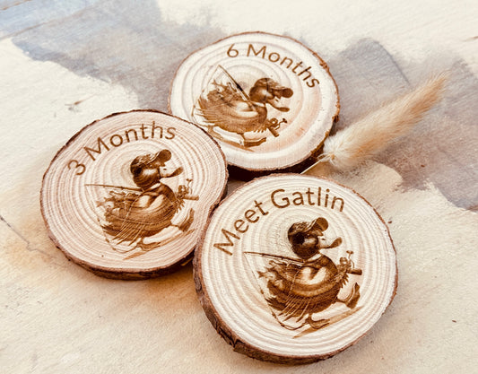 customized Milestones wood slices