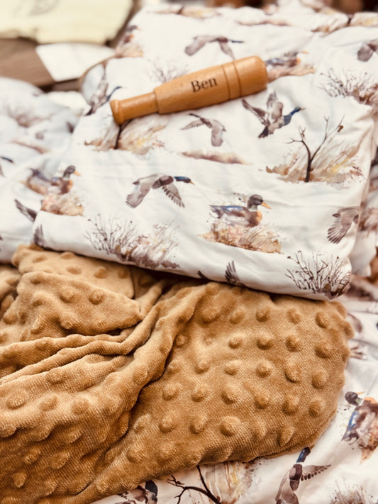 Waterfowl Blanket with Minky side
