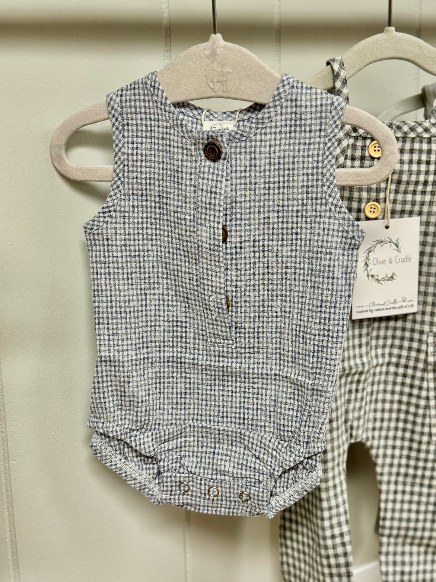 Marco Romper Gingham Cotton Newborn