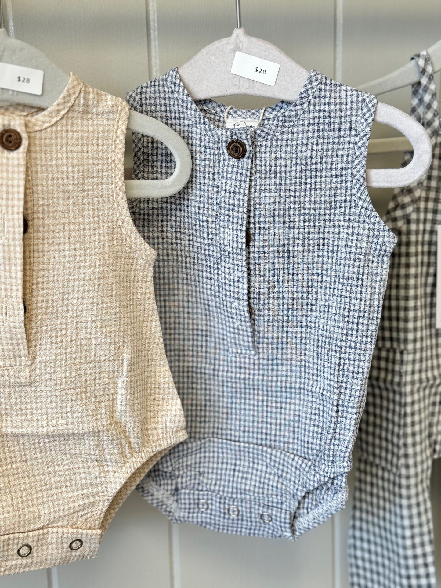 Marco Romper Gingham Cotton Newborn