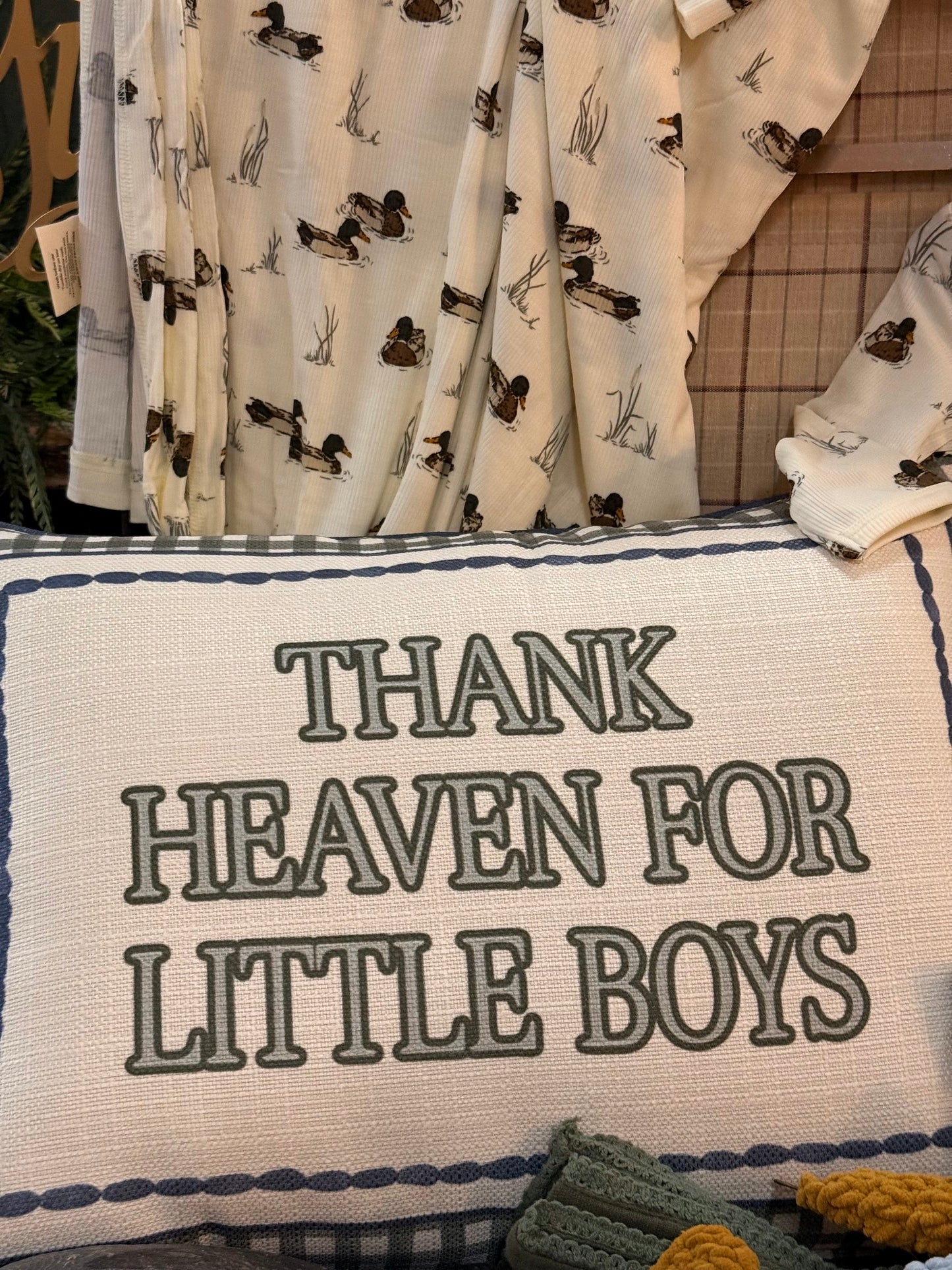 Thank Heaven for Little Boys pillow