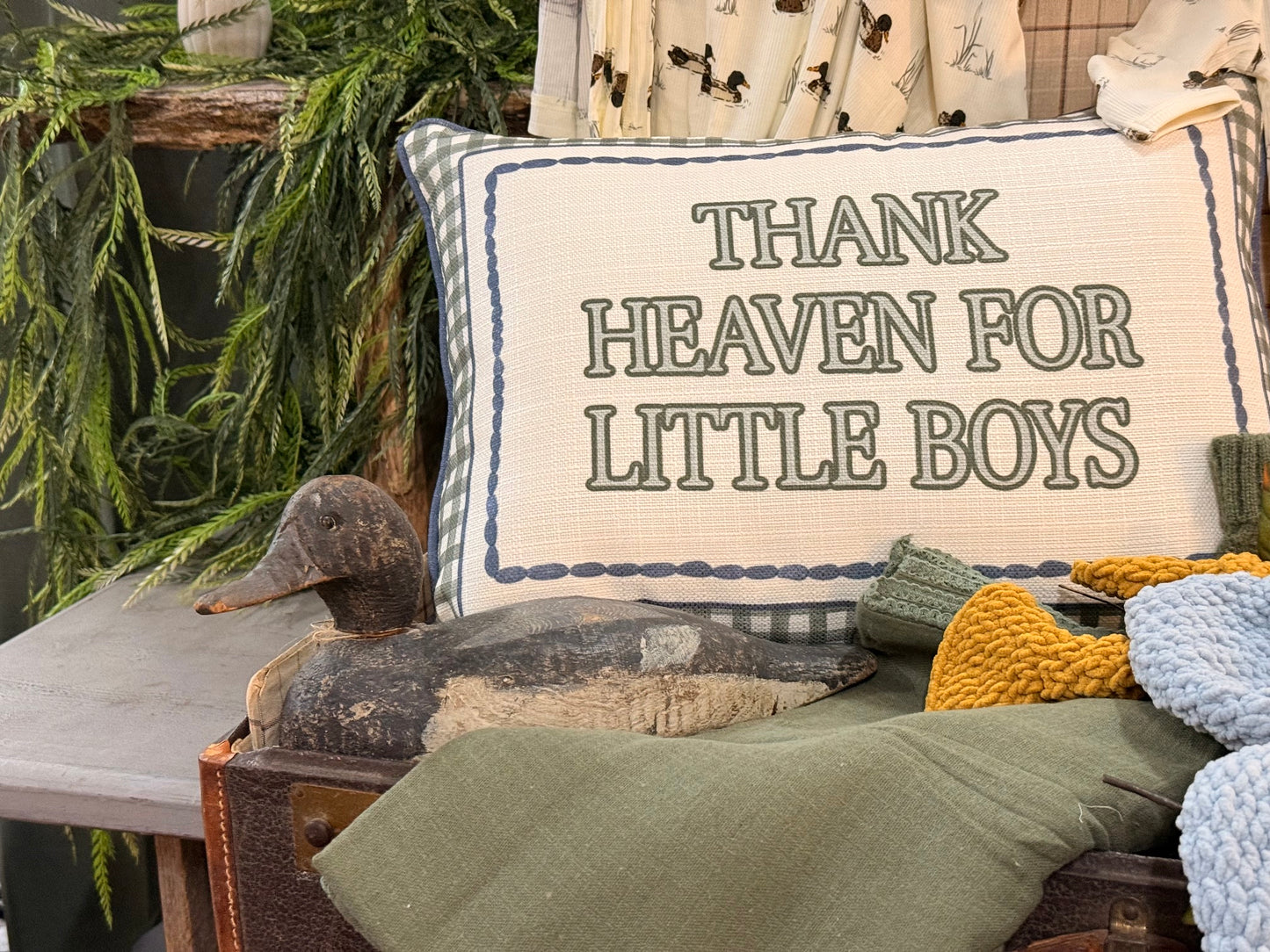 Thank Heaven for Little Boys pillow