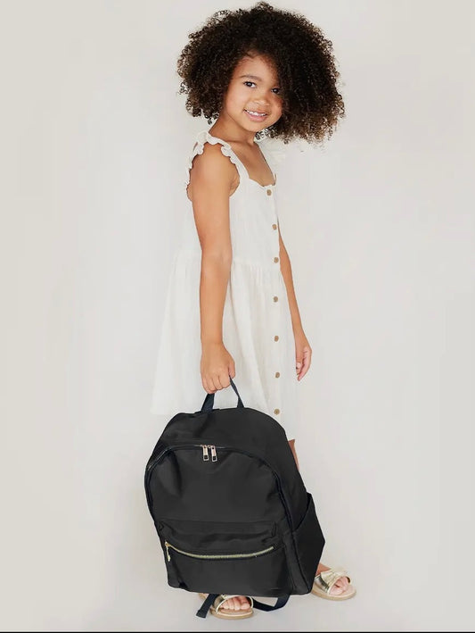 Black Back to school Nylon backpack by Liv and Lou