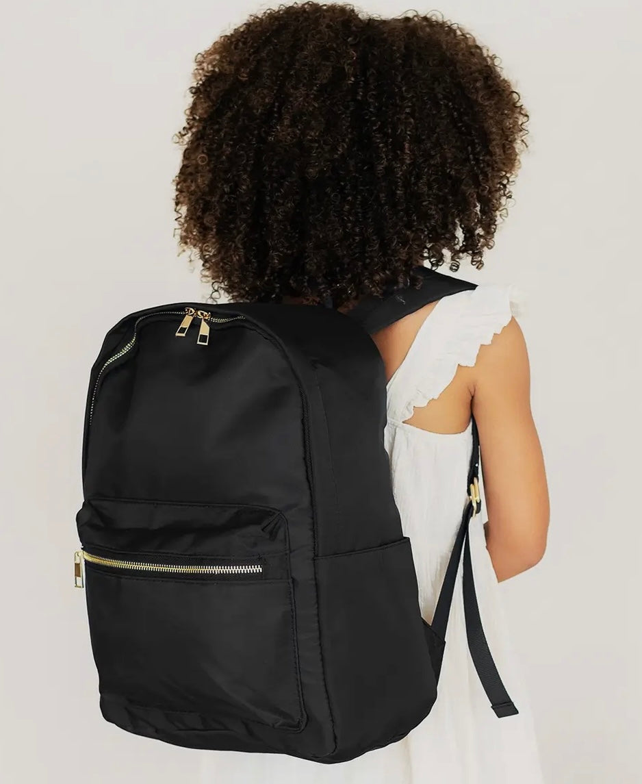 Black Back to school Nylon backpack by Liv and Lou