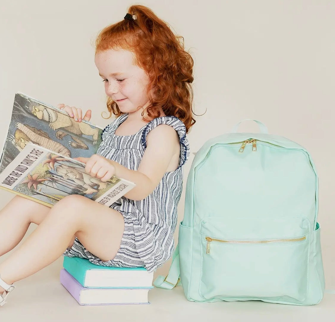 Mint nylon backpack by Liv and Lou